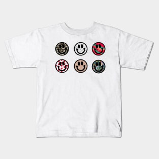 Trendy Happy Faces Sticker Pack Kids T-Shirt